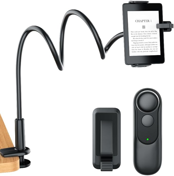 hogance Halterung für Kindle mit RF-Fernbedienung zum Umblättern HKRC004 für iPad/Tablets 4,7–10,35 Zoll