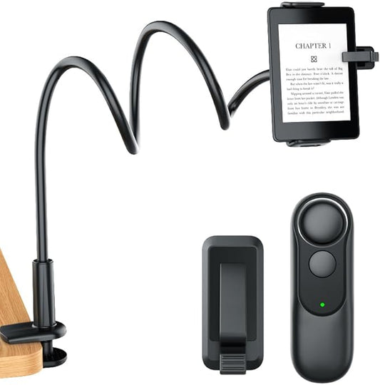 hogance Halterung für Kindle mit RF-Fernbedienung zum Umblättern HKRC004 für iPad/Tablets 4,7–10,35 Zoll